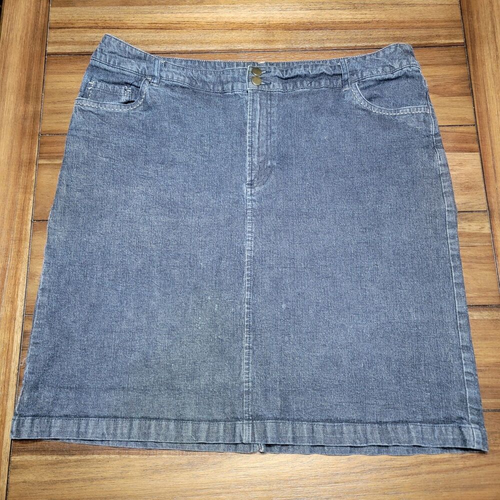 Just My Size Denim Knee Length Skirt - Size 20W
